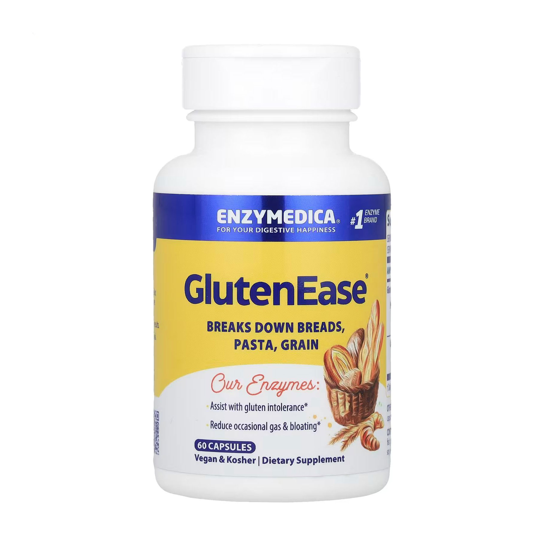 Ферменти для перетравлення глютену Enzymedica GlutenEase, 60 капсул