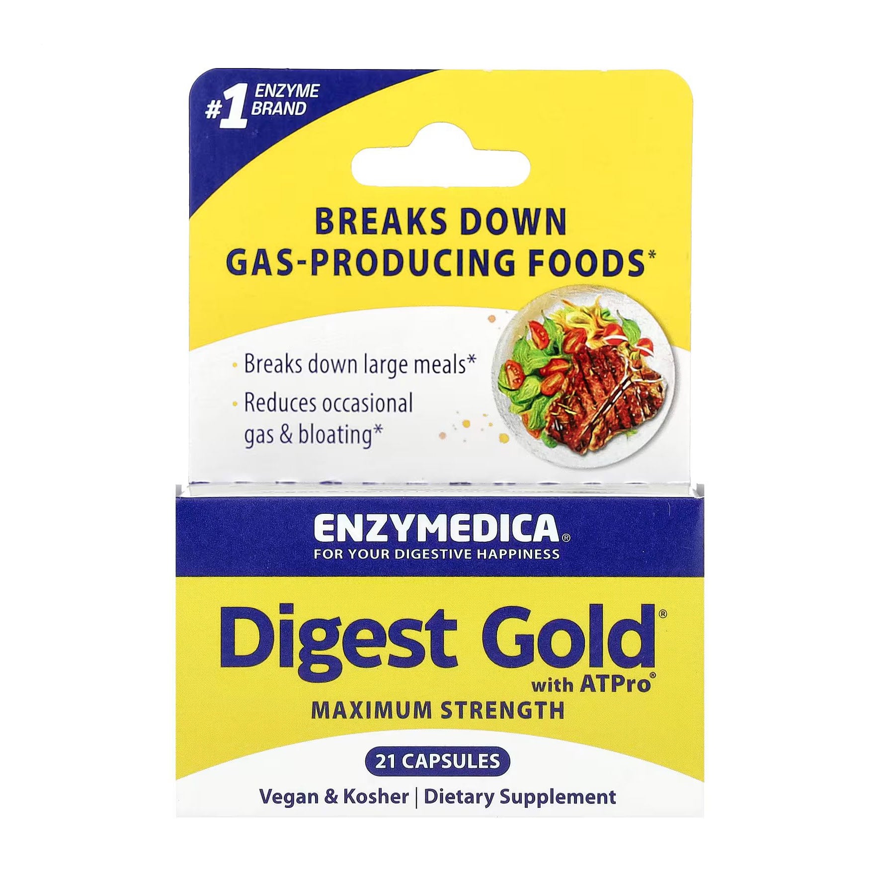 Травні ферменти Enzymedica Digest Gold with ATPro, 21 капсула