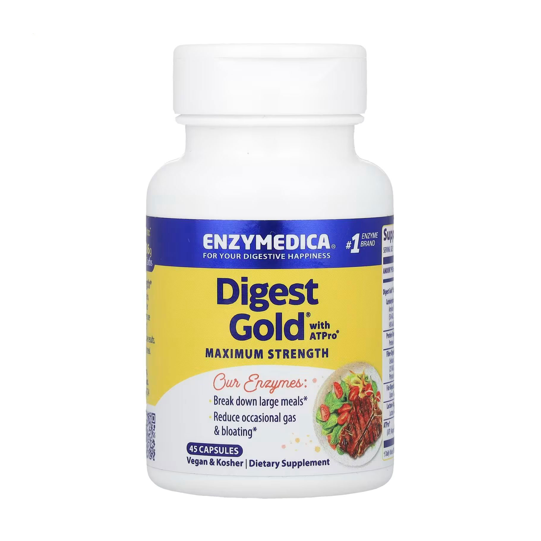 Травні ферменти Enzymedica Digest Gold with ATPro, 45 капсул